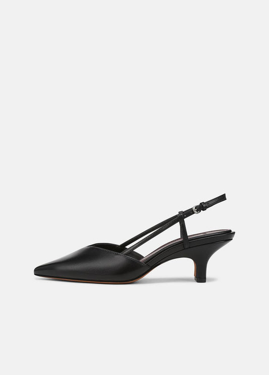 Levvy Leather Slingback Heel in Heels - BLACK | VINCE Women