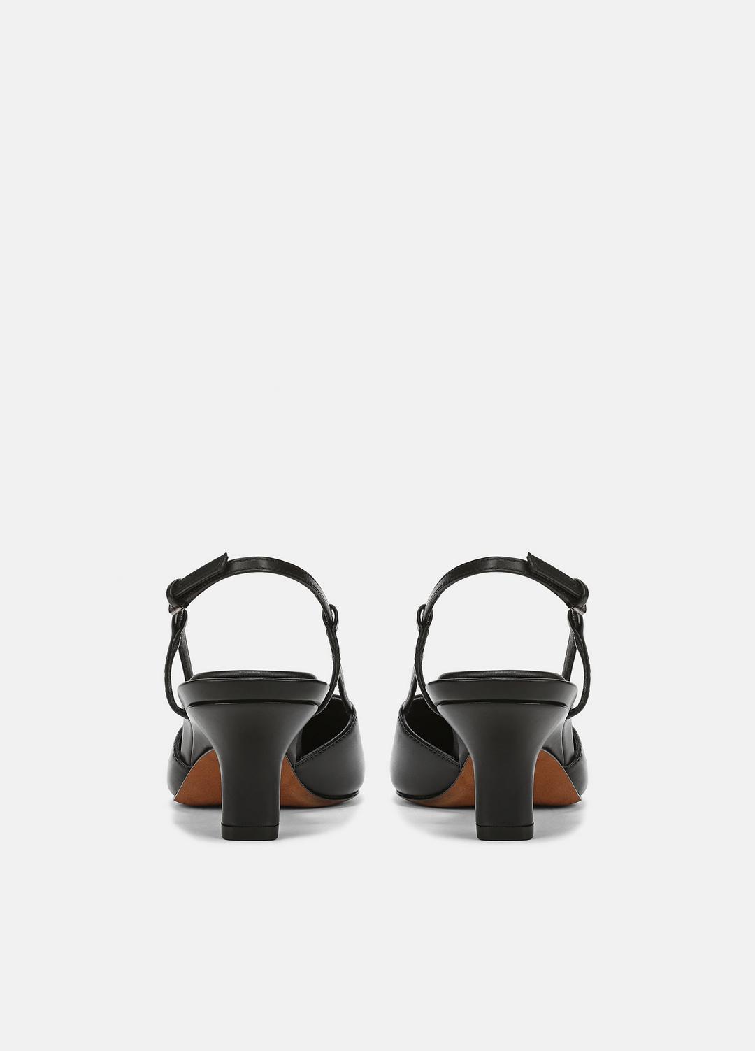 Levvy Leather Slingback Heel in Heels - BLACK | VINCE Women