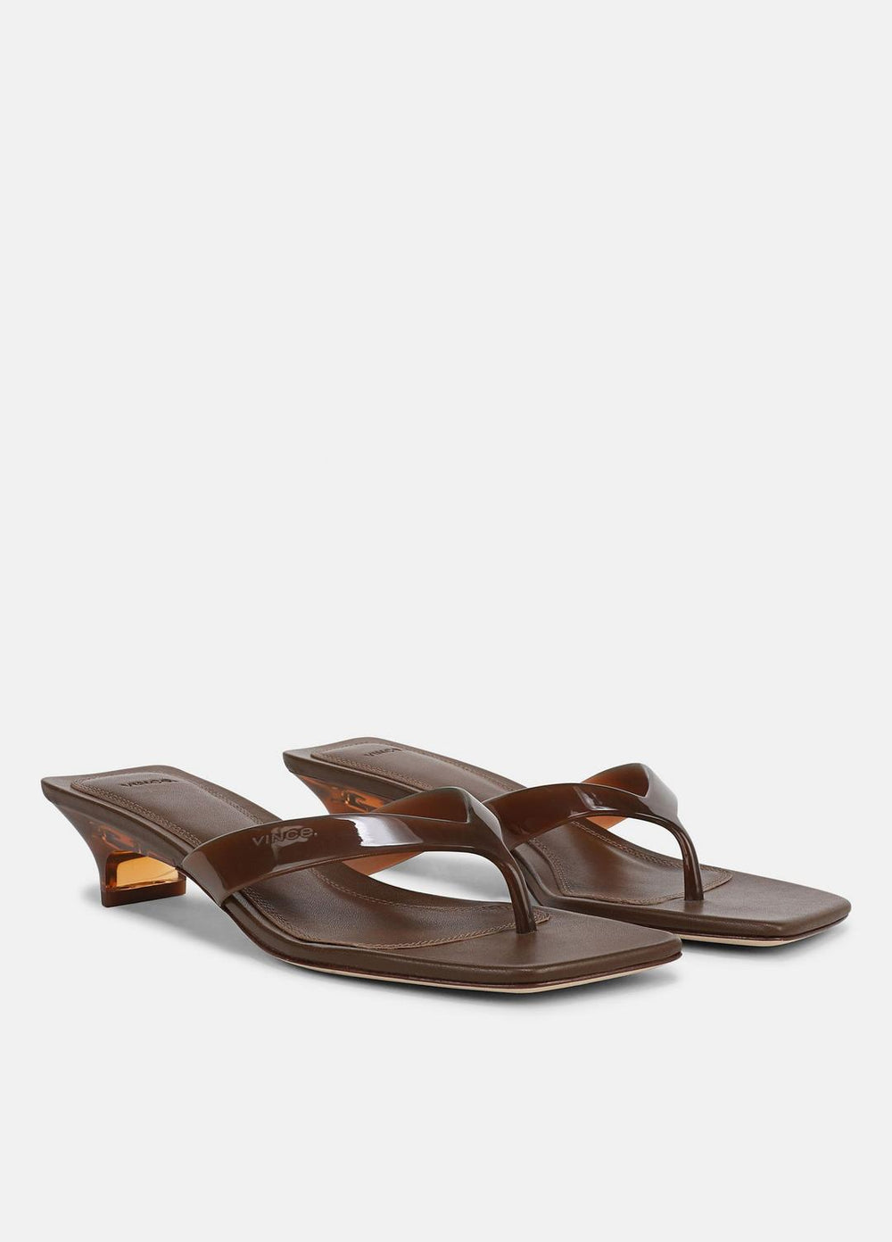 San Juan Jelly Heeled Thong Sandal in Sandals - SADDLE | VINCE Women