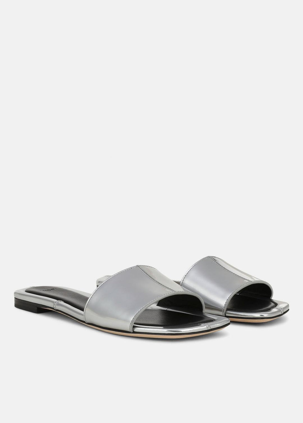 Valeria Metallic Leather Slide Sandal in Sandals - SILVER | VINCE Women