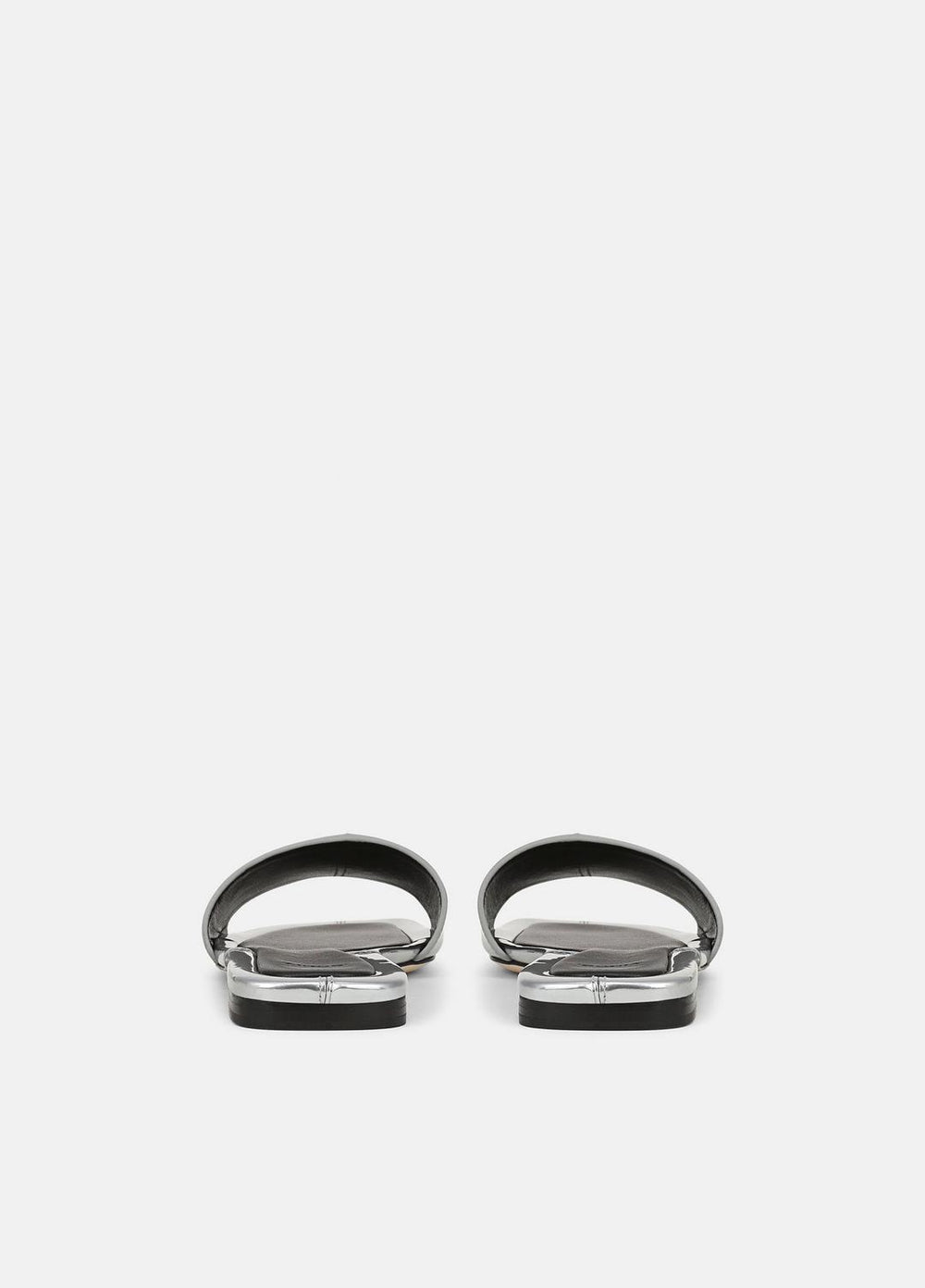 Valeria Metallic Leather Slide Sandal in Sandals - SILVER | VINCE Women