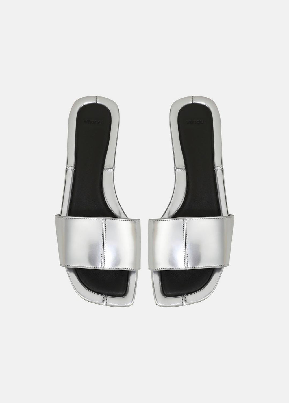 Valeria Metallic Leather Slide Sandal in Sandals - SILVER | VINCE Women