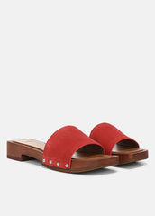 Barbara Leather Slide Sandal in Sandals - POPPY RED | VINCE Women