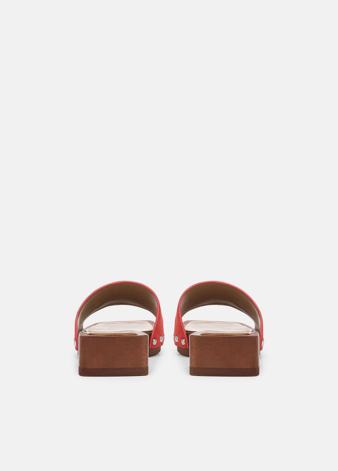 Barbara Leather Slide Sandal in Sandals - POPPY RED | VINCE Women