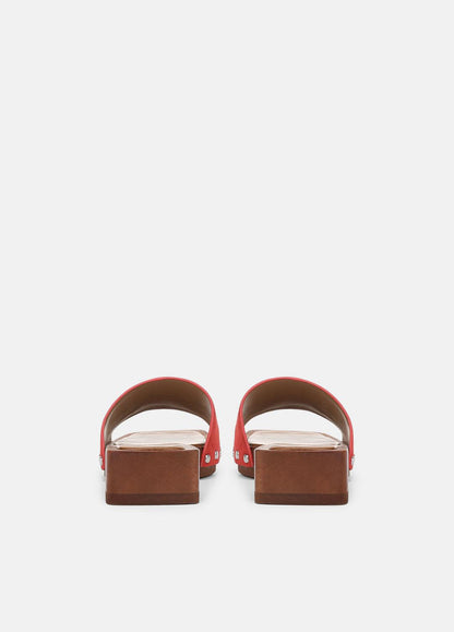 Barbara Leather Slide Sandal in Sandals - POPPY RED | VINCE Women