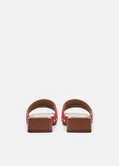 Barbara Leather Slide Sandal in Sandals - POPPY RED | VINCE Women