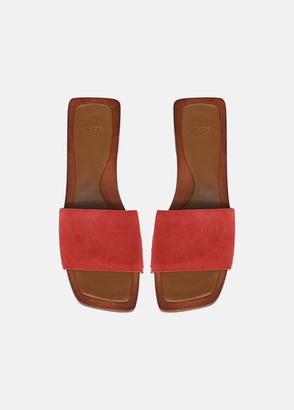 Barbara Leather Slide Sandal in Sandals - POPPY RED | VINCE Women