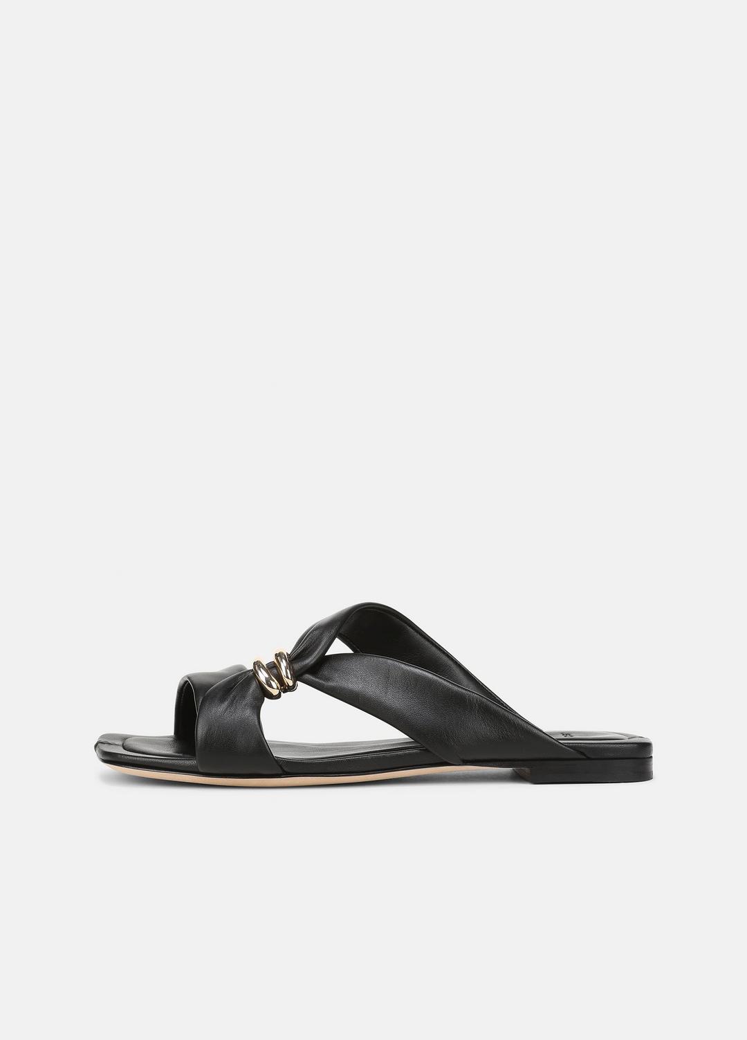 Vilma Leather Slide Sandal in Sandals - BLACK | VINCE Women