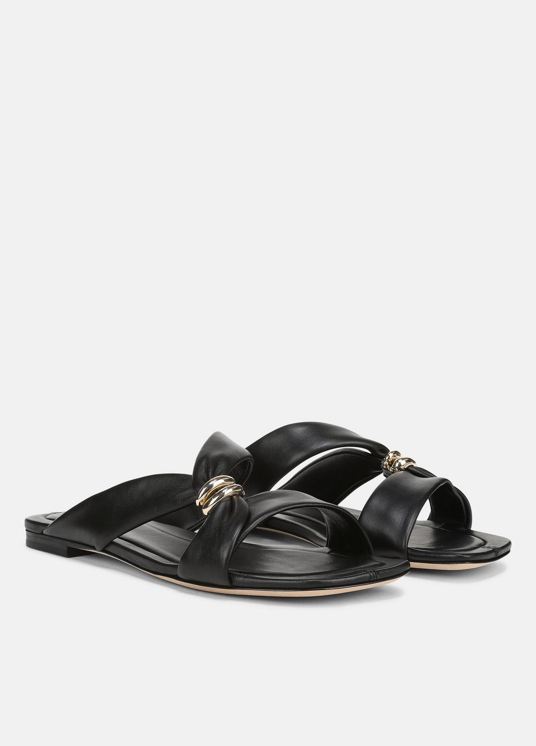 Vilma Leather Slide Sandal in Sandals - BLACK | VINCE Women
