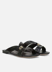 Vilma Leather Slide Sandal in Sandals - BLACK | VINCE Women