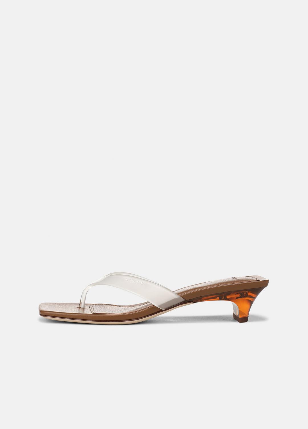 San Juan Jelly Heeled Thong Sandal in Sandals - CLEAR | VINCE Women
