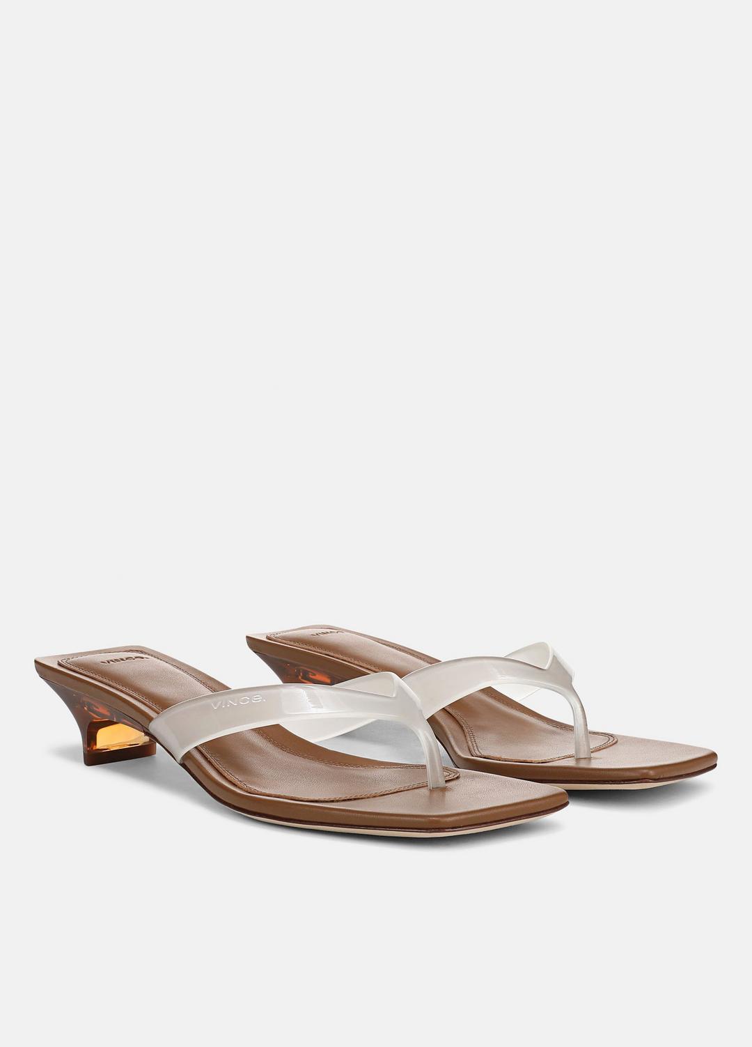 San Juan Jelly Heeled Thong Sandal in Sandals - CLEAR | VINCE Women