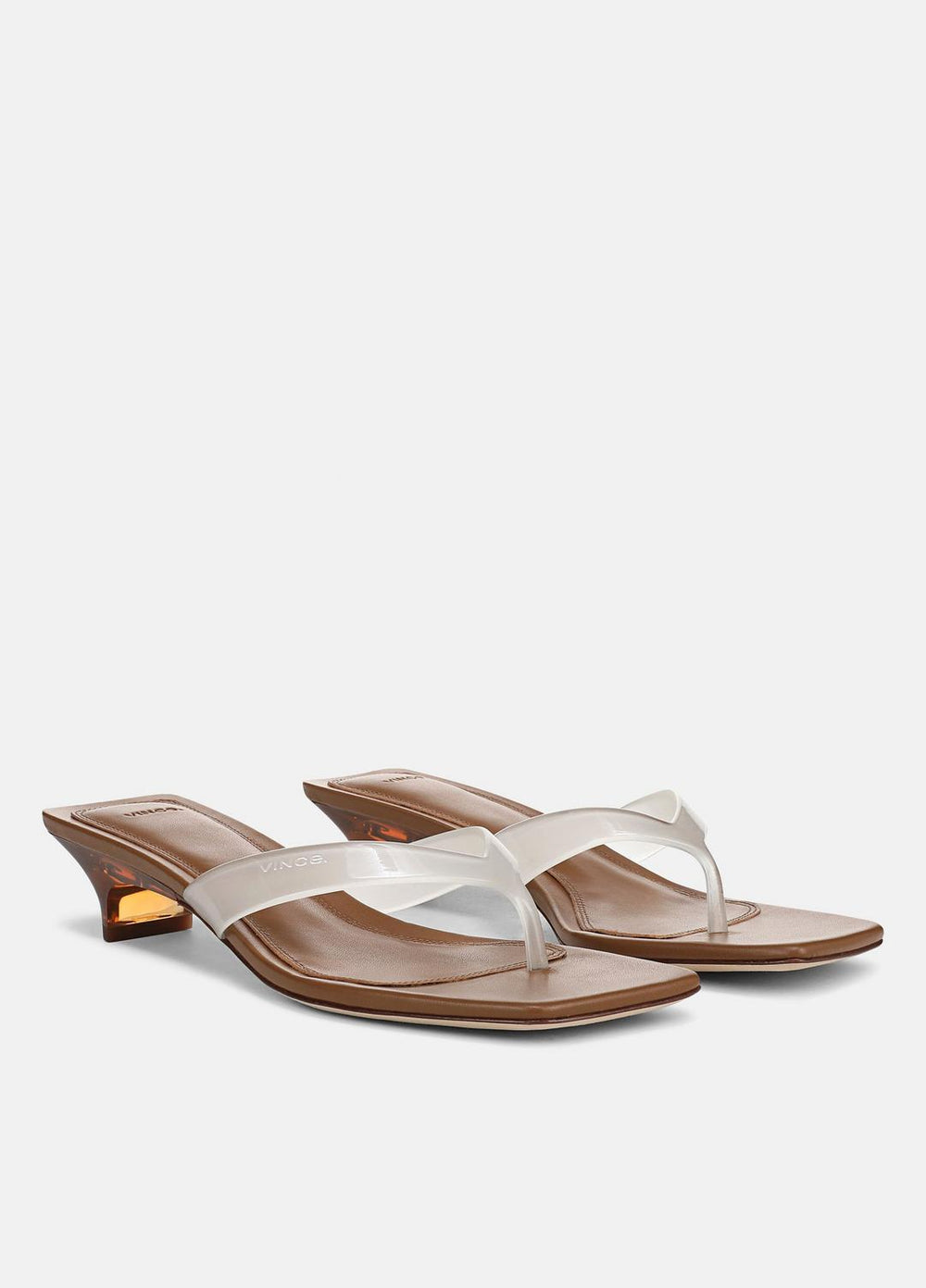 San Juan Jelly Heeled Thong Sandal in Sandals - CLEAR | VINCE Women