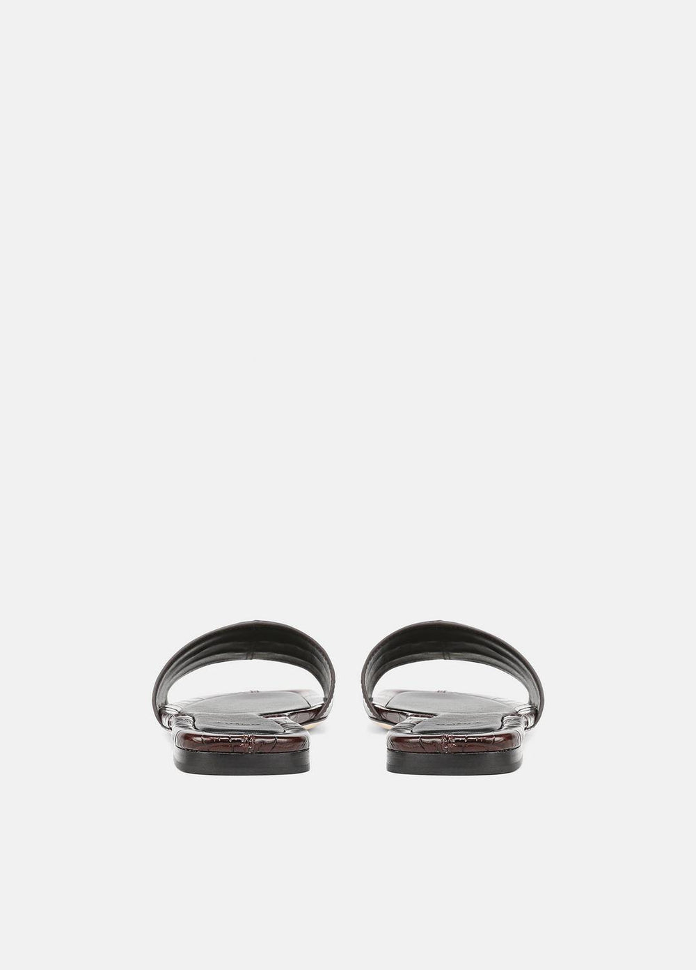 Valeria Croc-Embossed Leather Slide Sandal in Sandals - CACAO BROWN | VINCE Women