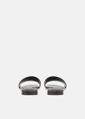 Valeria Croc-Embossed Leather Slide Sandal in Sandals - CACAO BROWN | VINCE Women