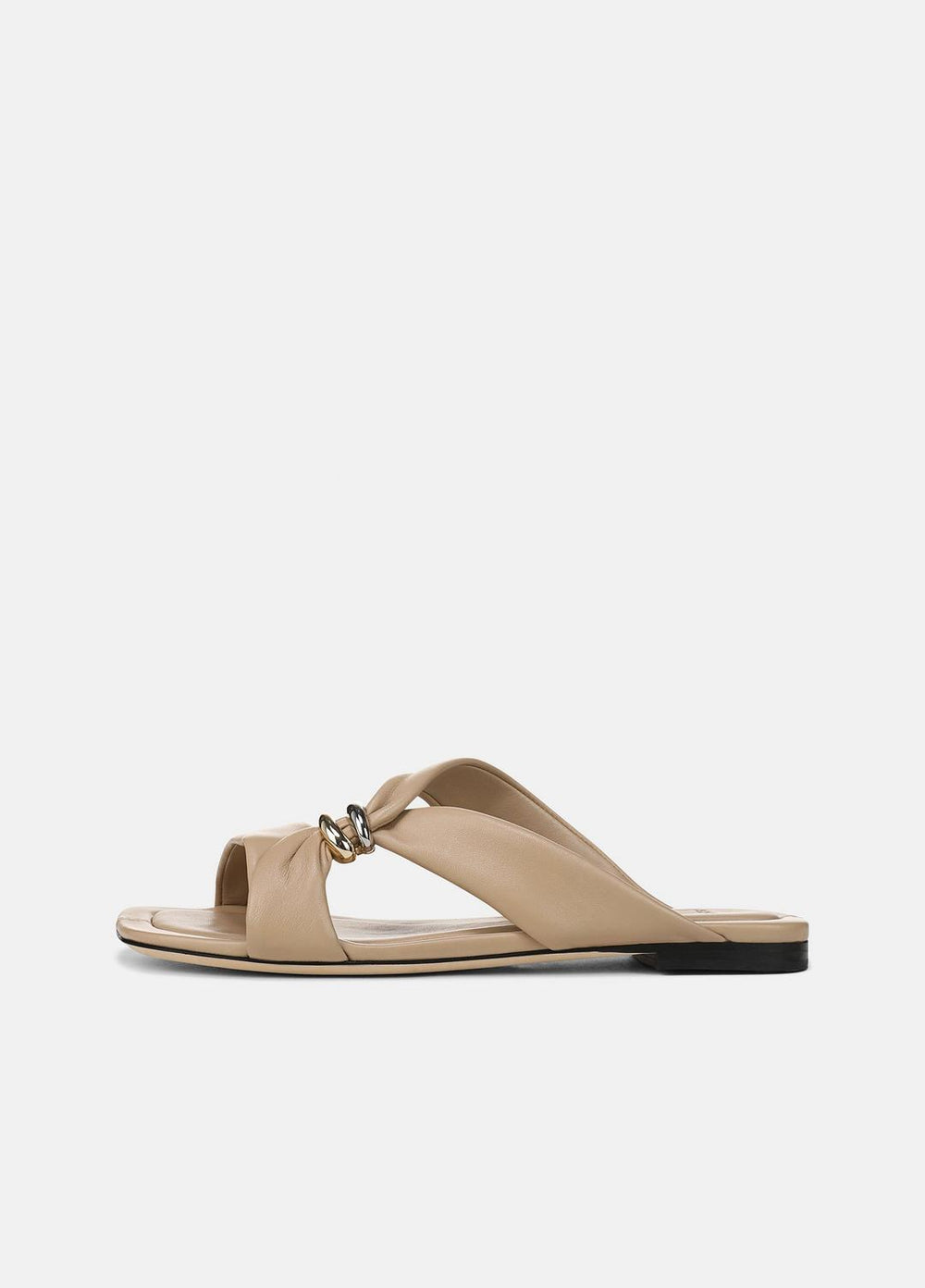 Vilma Leather Slide Sandal in Sandals - WARM ALMOND | VINCE Women