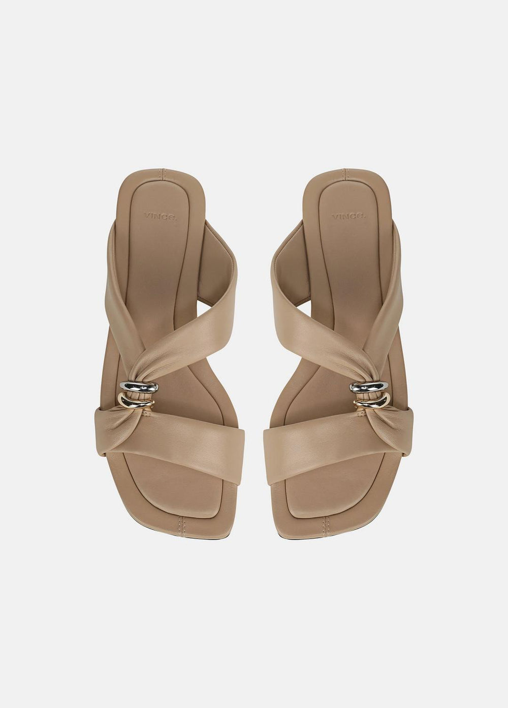 Vilma Leather Slide Sandal in Sandals - WARM ALMOND | VINCE Women