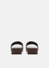 Barbara Leather Slide Sandal in Sandals - DARK MOCHA | VINCE Women