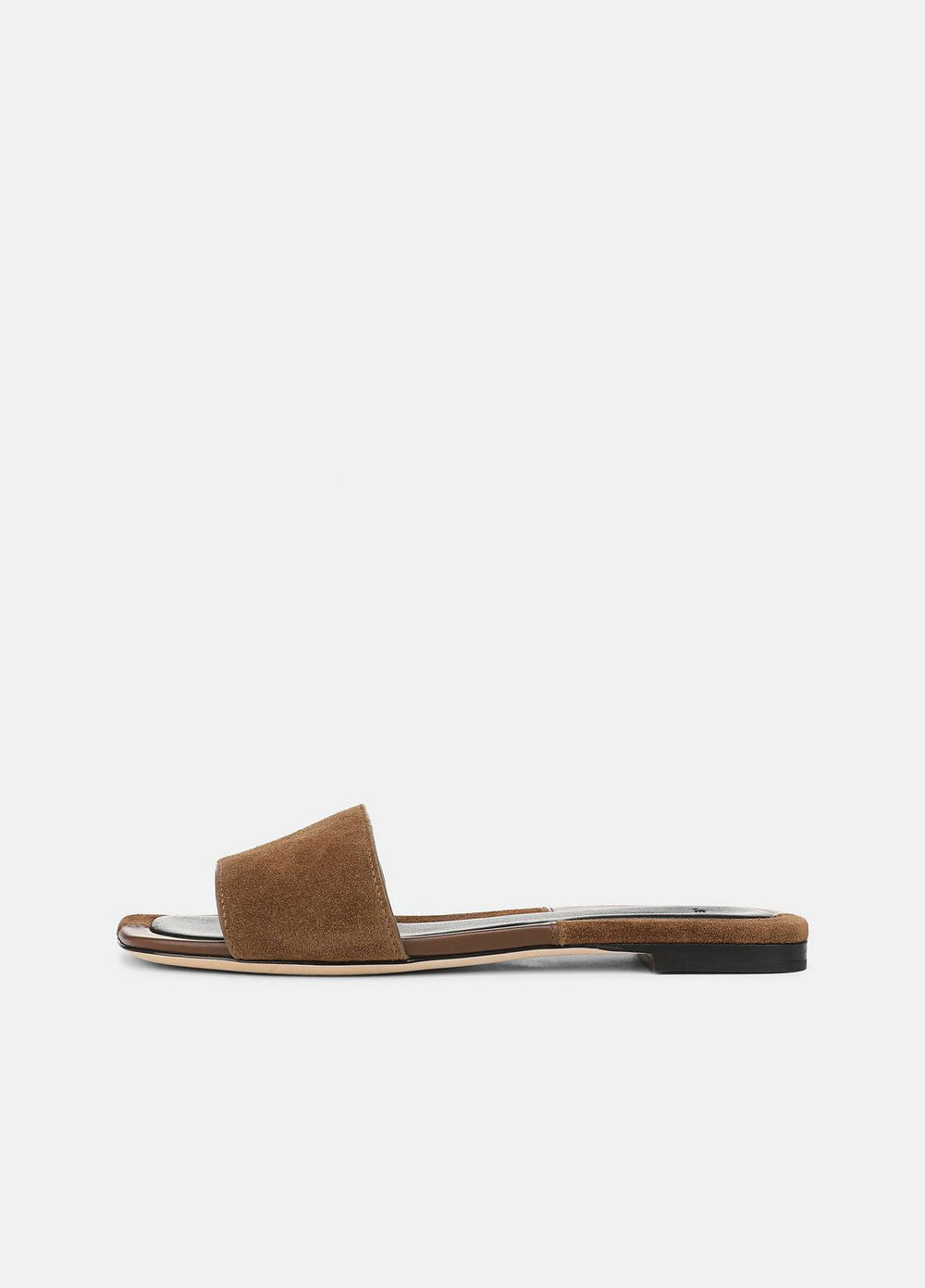 Valeria Leather & Suede Slide Sandal in Sandals - CEDAR BROWN/ELMWOOD | VINCE Women