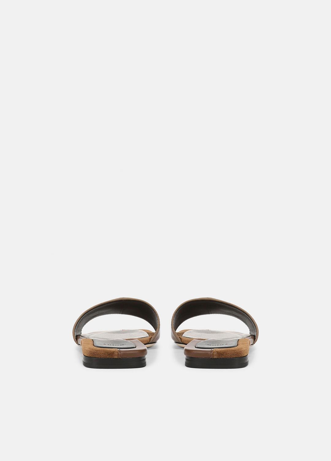 Valeria Leather & Suede Slide Sandal in Sandals - CEDAR BROWN/ELMWOOD | VINCE Women