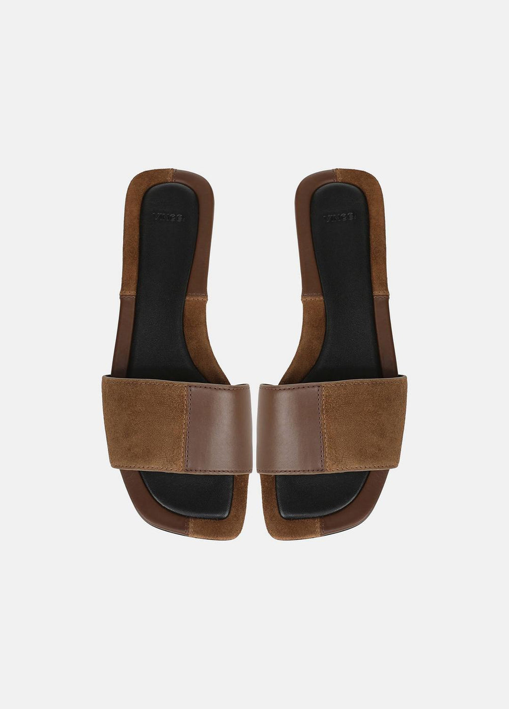 Valeria Leather & Suede Slide Sandal in Sandals - CEDAR BROWN/ELMWOOD | VINCE Women