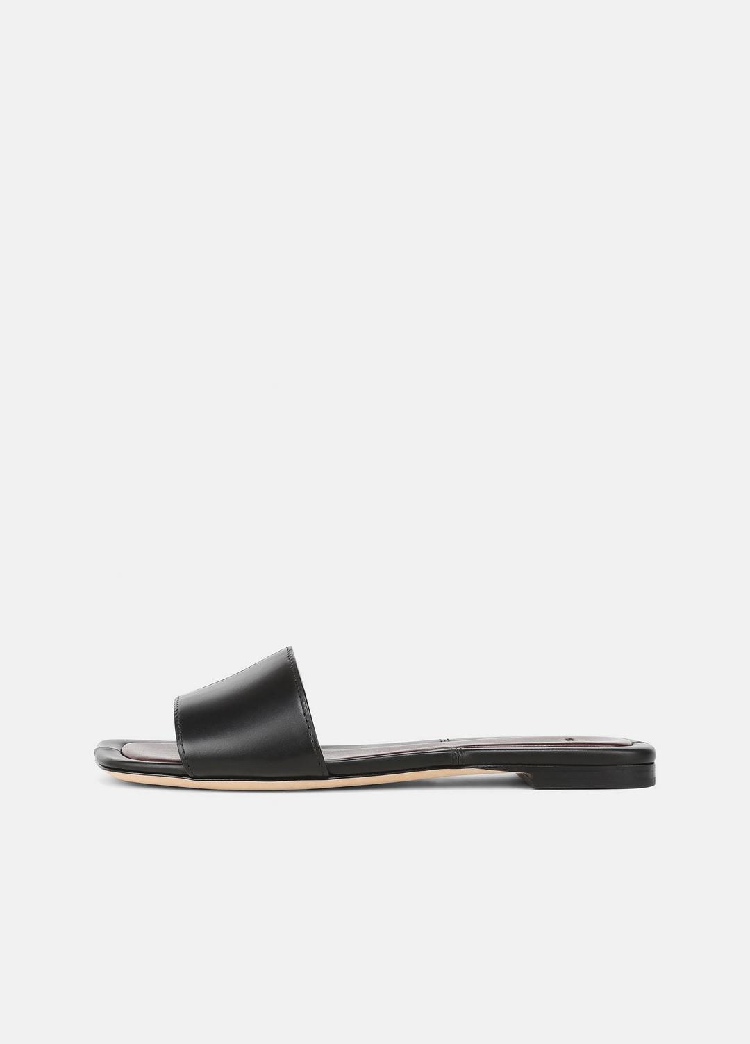 Valeria Leather Slide Sandal in Sandals - BLACK | VINCE Women