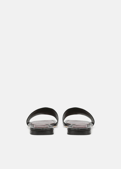 Valeria Leather Slide Sandal in Sandals - BLACK | VINCE Women