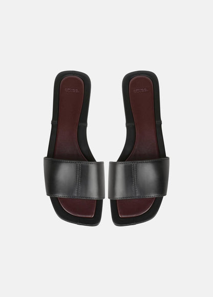 Valeria Leather Slide Sandal in Sandals - BLACK | VINCE Women