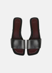 Valeria Leather Slide Sandal in Sandals - BLACK | VINCE Women
