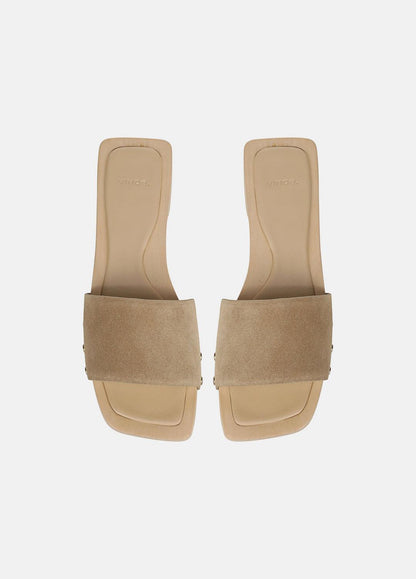 Barbara Suede Slide Sandal in Sandals - WHEAT | VINCE Women