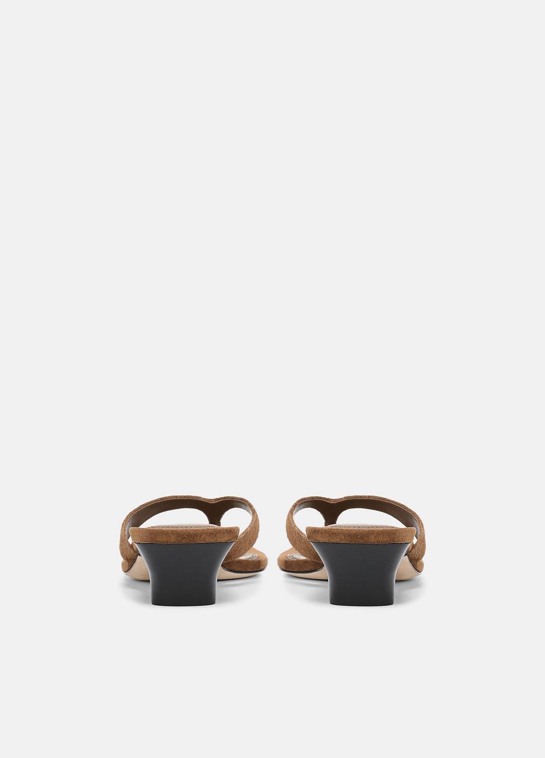 San Juan Suede Heeled Thong Sandal in Sandals - ELMWOOD | VINCE Women