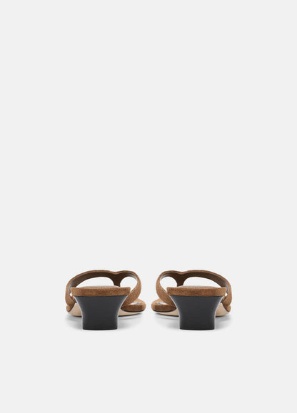 San Juan Suede Heeled Thong Sandal in Sandals - ELMWOOD | VINCE Women