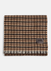 Gingham Wool-Cashmere Oversized Wrap in Scarves & Hats - BLACK/GRAPE | VINCE Women