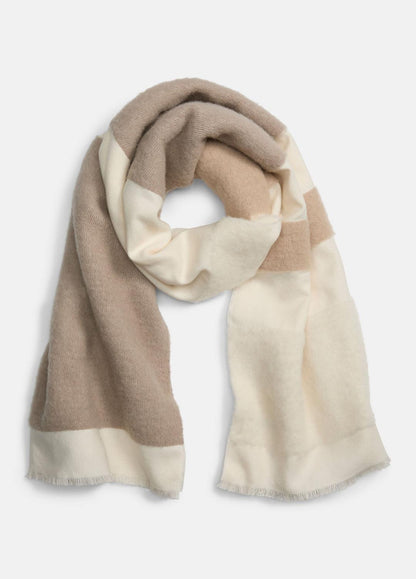 Brushed Alpaca-Blend Colorblock Scarf in Scarves & Hats - TAUPE | VINCE Women