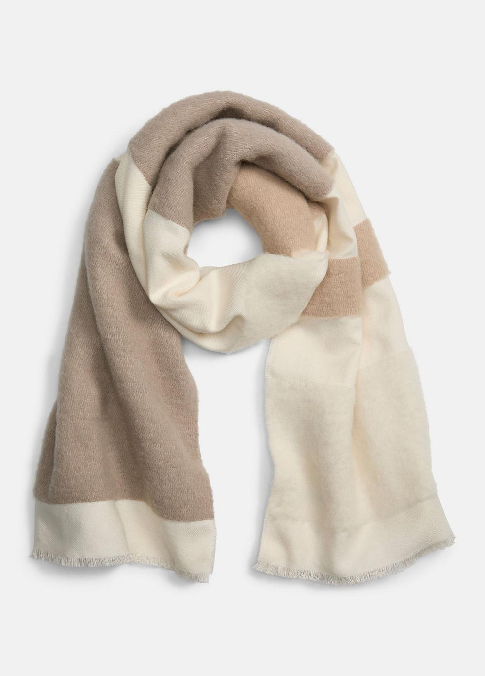 Brushed Alpaca-Blend Colorblock Scarf in Scarves & Hats - TAUPE | VINCE Women