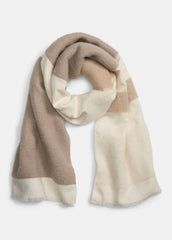 Brushed Alpaca-Blend Colorblock Scarf in Scarves & Hats - TAUPE | VINCE Women