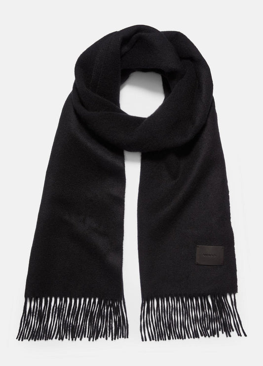 Double-Face Cashmere Scarf in Scarves & Hats - BLACK | VINCE Women