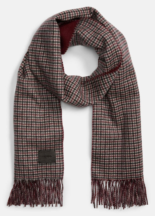 Micro-Houndstooth Cashmere Scarf in Scarves & Hats - BORDEAUX | VINCE Women