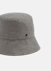 Stripe Cotton Canvas Bucket Hat in Scarves & Hats - NAVY | VINCE Women