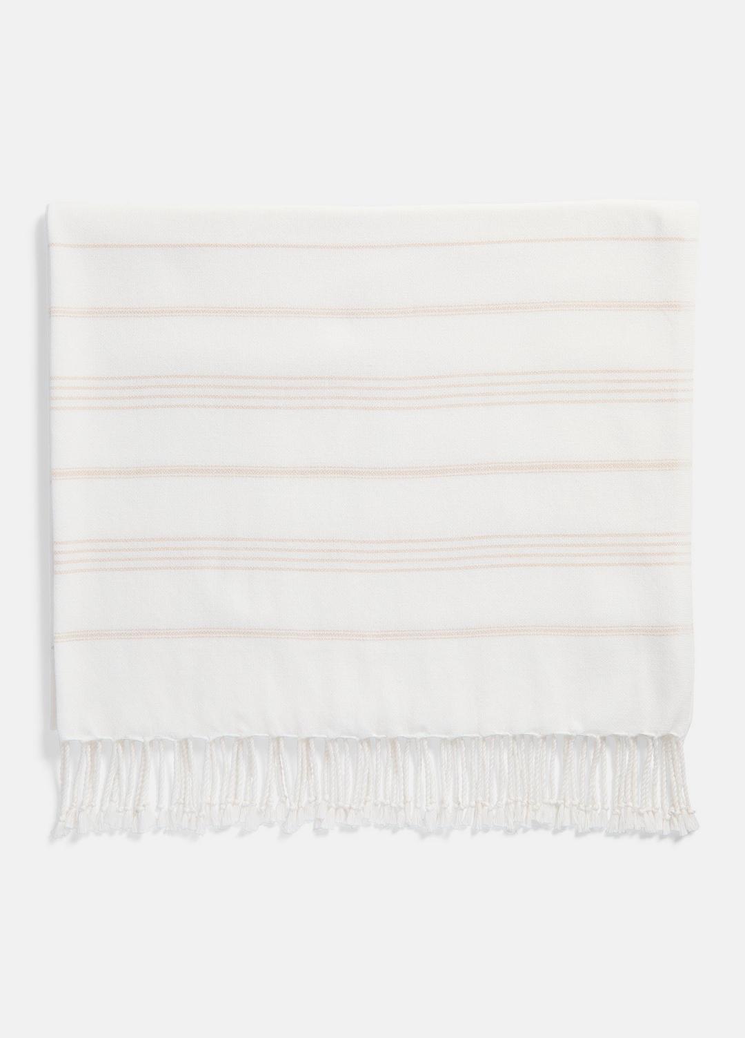 Stripe Cotton-Cashmere Wrap in Scarves & Hats - WHITE/TUSK | VINCE Women