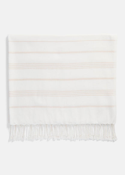 Stripe Cotton-Cashmere Wrap in Scarves & Hats - WHITE/TUSK | VINCE Women