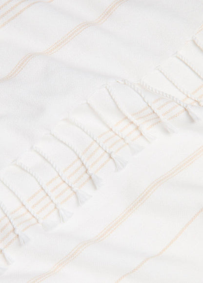 Stripe Cotton-Cashmere Wrap in Scarves & Hats - WHITE/TUSK | VINCE Women