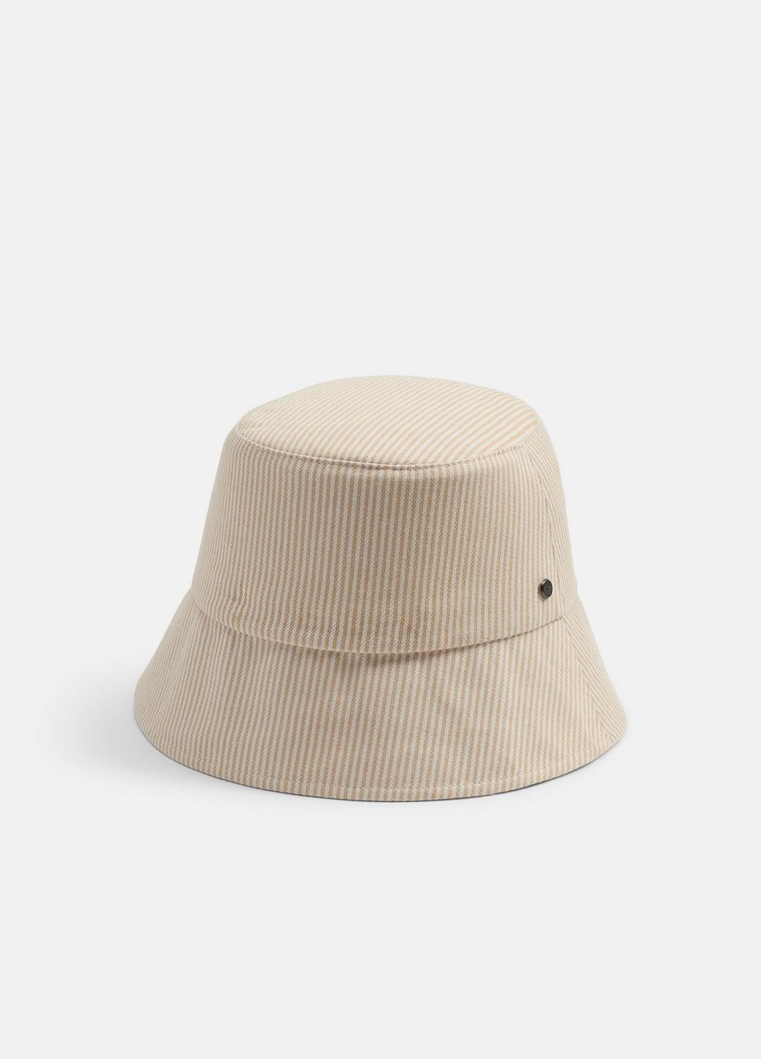 Stripe Cotton Canvas Bucket Hat in Scarves & Hats - TUSK | VINCE Women