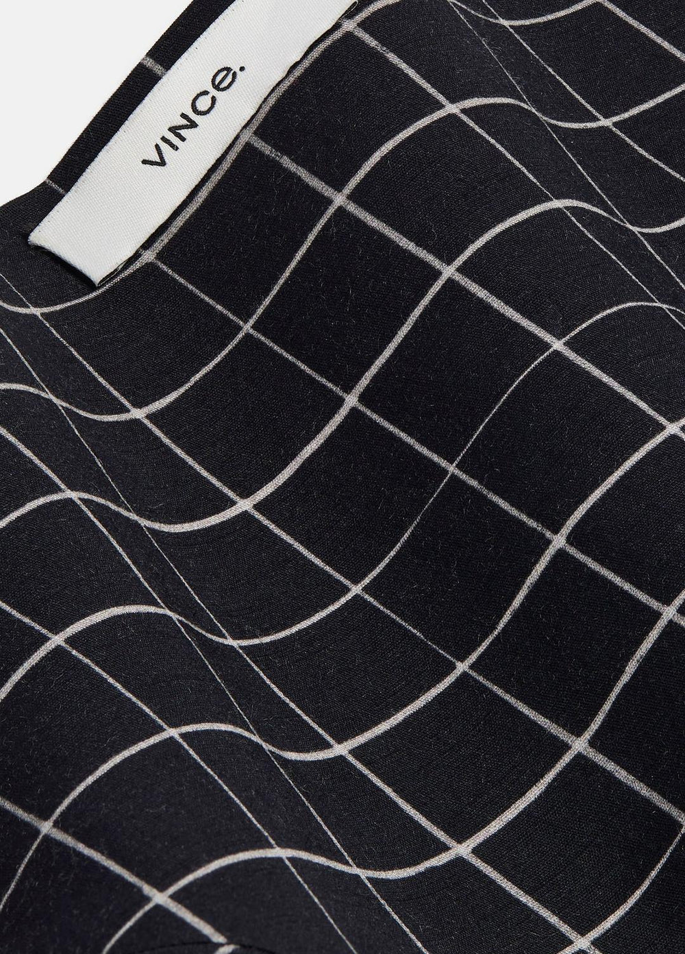 Trellis Plaid Cotton-Blend Headkerchief in Scarves & Hats - BLACK/CREAM | VINCE Women