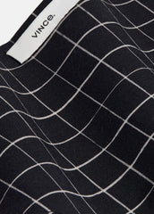 Trellis Plaid Cotton-Blend Headkerchief in Scarves & Hats - BLACK/CREAM | VINCE Women