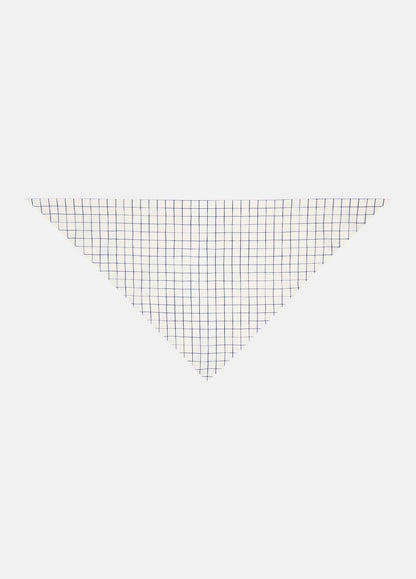 Trellis Plaid Cotton-Blend Headkerchief in Scarves & Hats - OFF WHITE/NAVY | VINCE Women