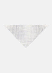 Trellis Plaid Cotton-Blend Headkerchief in Scarves & Hats - OFF WHITE/NAVY | VINCE Women