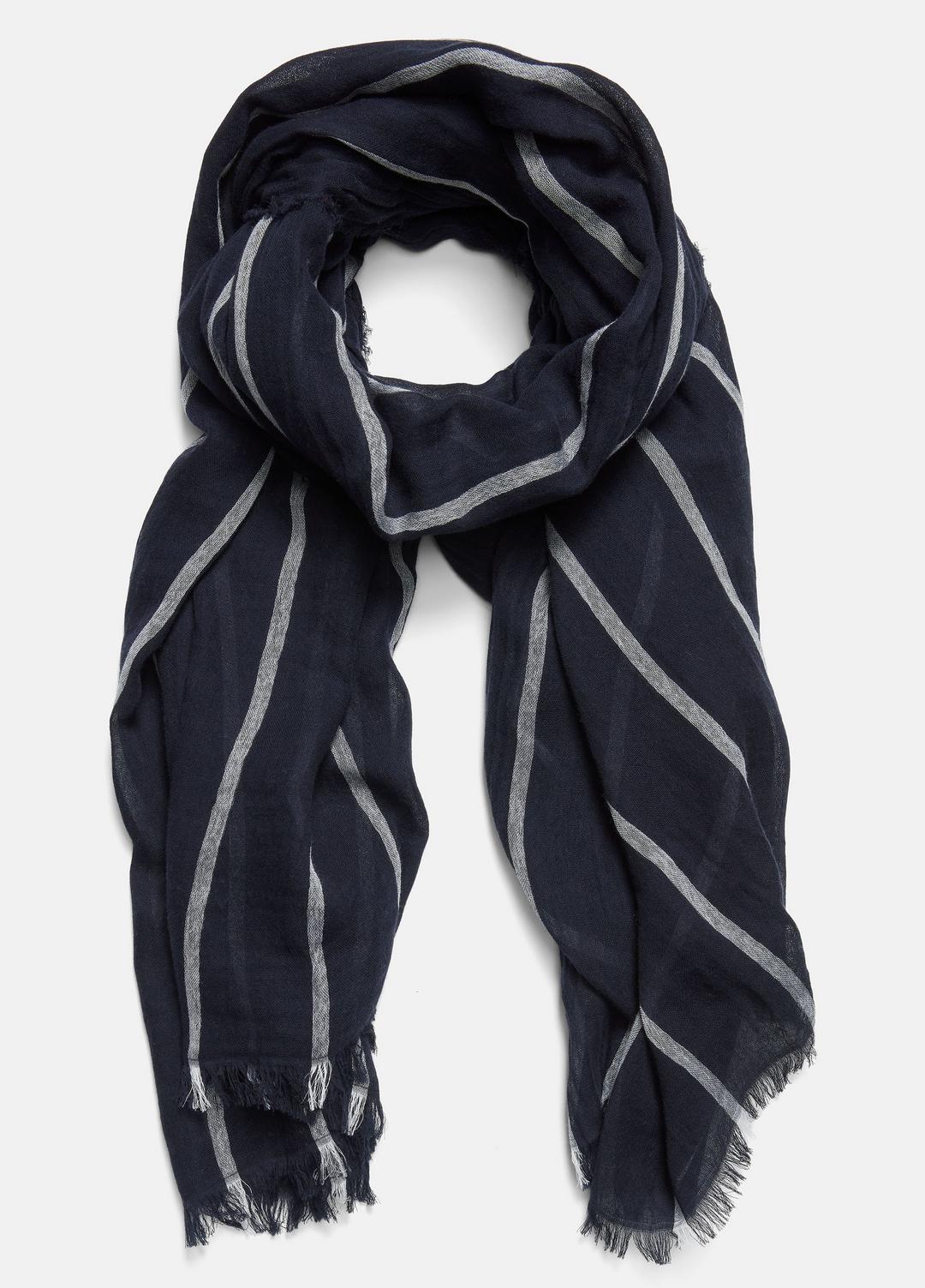 Cotton Gauze Awning Stripe Scarf in Scarves & Hats - COASTAL BLUE/OPTIC WHITE | VINCE Women