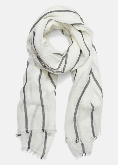 Cotton Gauze Awning Stripe Scarf in Scarves & Hats - PAPYRUS/COASTAL BLUE | VINCE Women