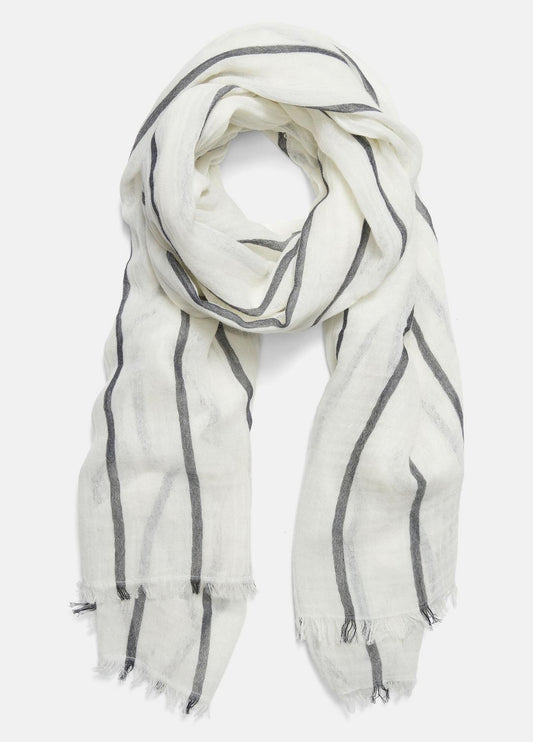Cotton Gauze Awning Stripe Scarf in Scarves & Hats - PAPYRUS/COASTAL BLUE | VINCE Women